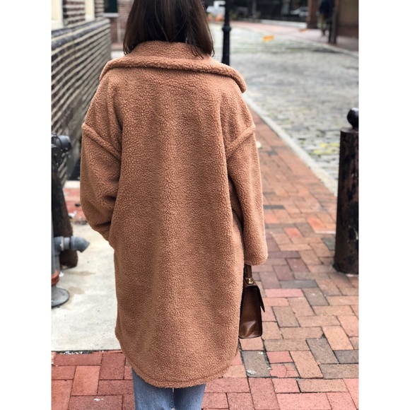🆕Lorna Nude Tan Long Teddy Coat - Picture 4 of 8